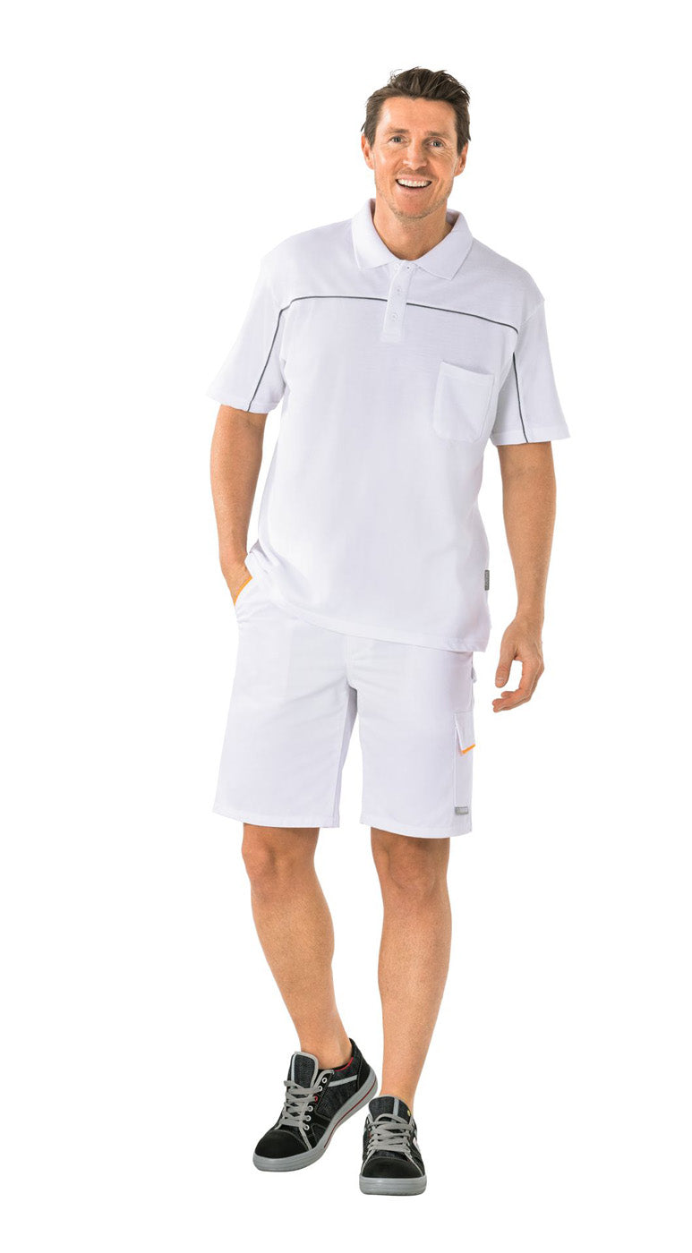 Planam Shorts Highline reinweiß/reinweiß/gelb