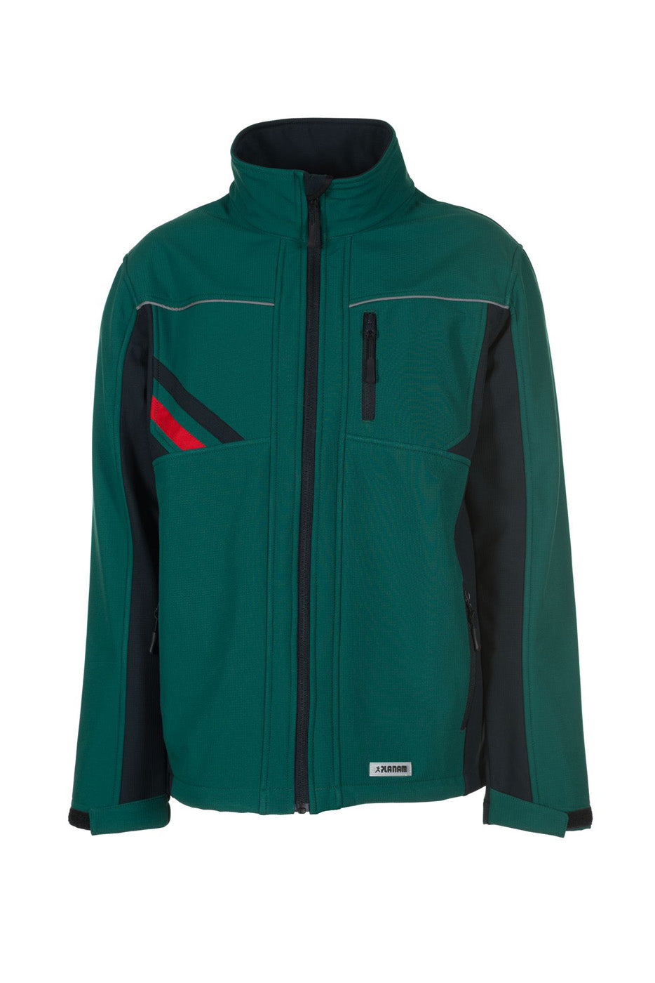 Planam Softsjacke Highline grün/schwarz/rot