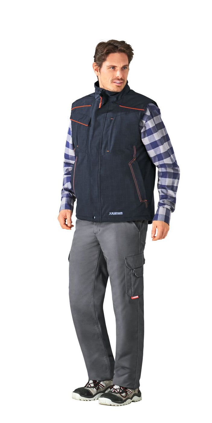 Planam Neon Weste Outdoor marine/orange