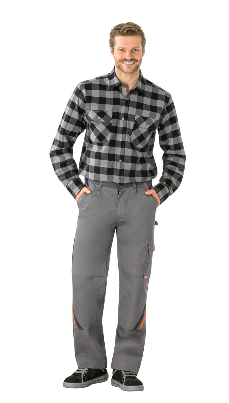 Planam Bundhose Visline zink/orange/schiefer