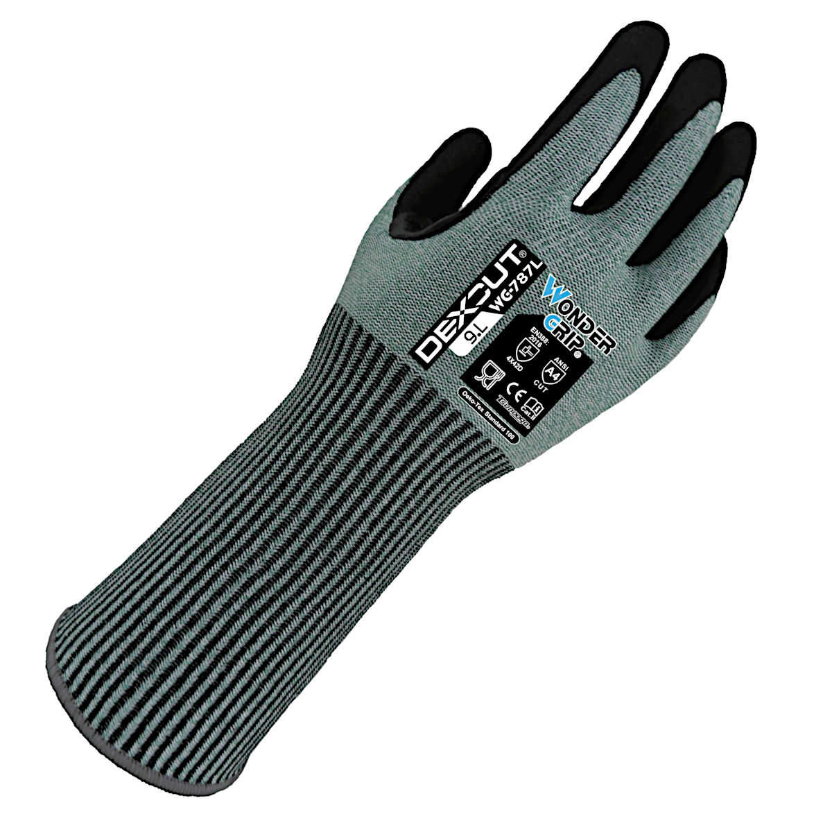 wonder grip handschuhe Wonder Grip 787L Schnittschutzhandschuhe mit Unterarmschutz Klasse D – berufsbekleidung-schroeter