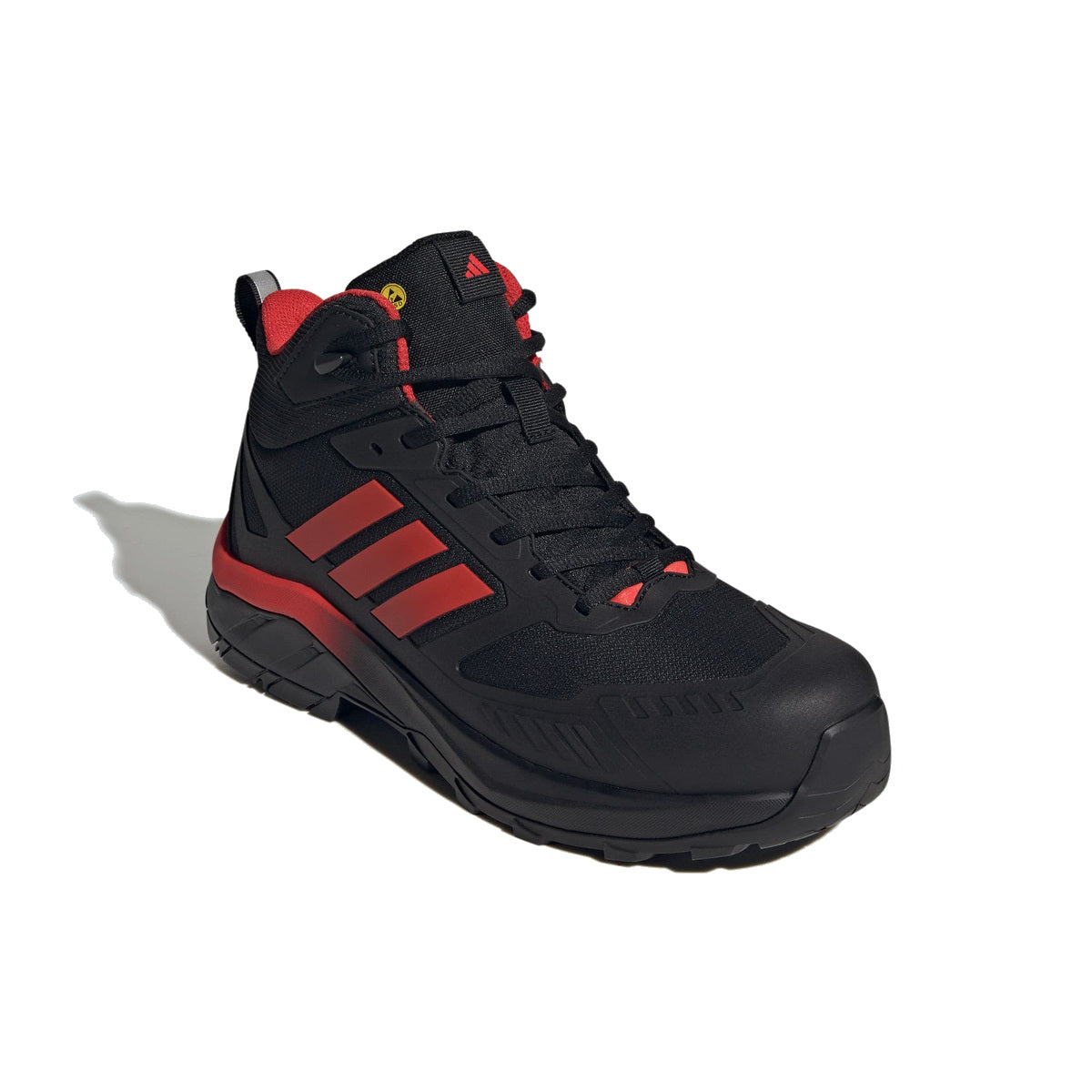 adidas GRADIX MID M S3S ESD Schwarz/Rot 7101 – Ansicht schräg von vorne