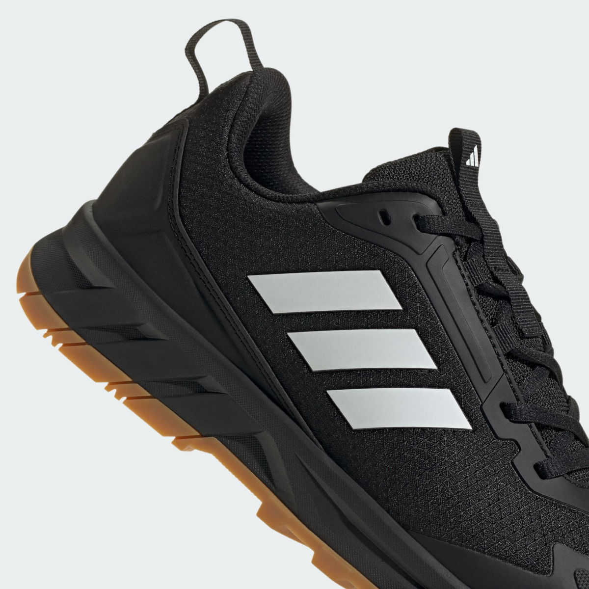adidas TORAVA S3S Sicherheitsschuh schwarz-weiß – gewebte Gurtband-Ösen im Detail