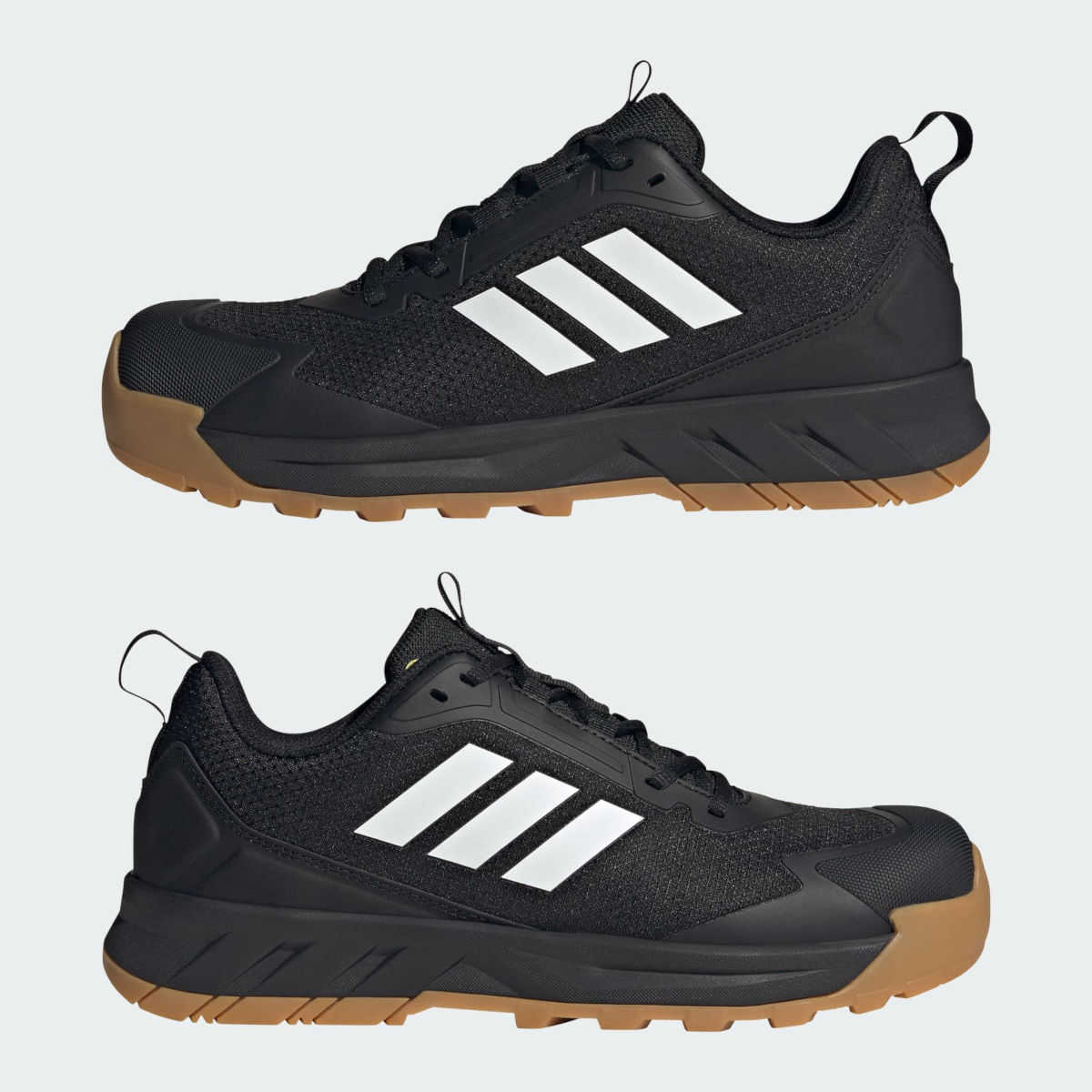 adidas TORAVA Sicherheitsschuh black/white – Sohlenakzent in Natural Gum seitlich