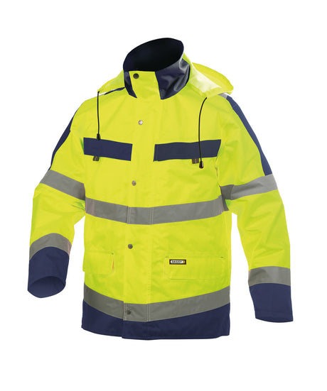 DASSY® Atlantis Warnschutz Regen- Parka neongelb/dunkelblau