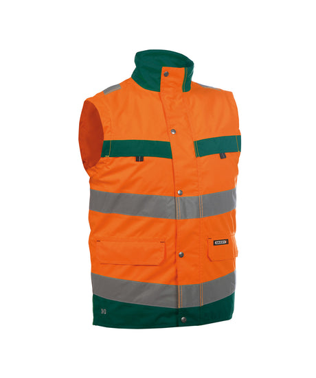 DASSY® Bilbao Warnschutz Weste neonorange/flaschengrün