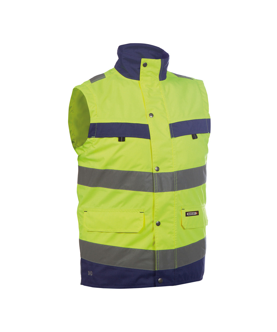 DASSY® Bilbao Warnschutz Weste neongelb/dunkelblau