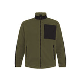 DASSY Haven 550005 Teddyfleecejacke Kakigrün/Schwarz – vorne