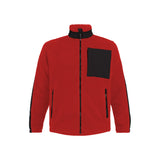 DASSY Haven 550005 Teddyfleecejacke Rot/Schwarz – vorne
