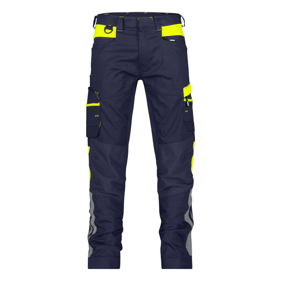 Dassy Hong Kong Arbeitshose mit Stretch nachtblau-neongelb