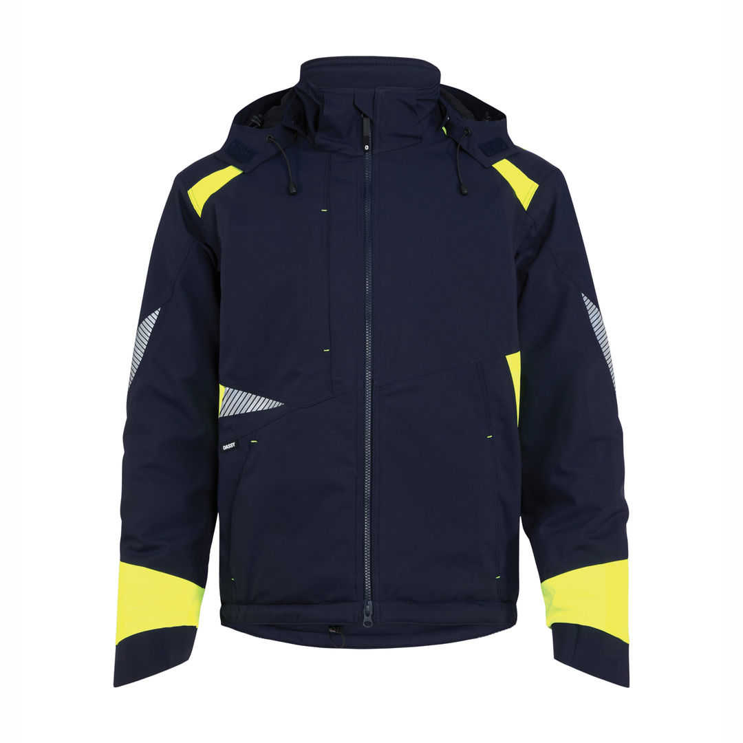 DASSY Itaqui Winterjacke 300599 Nachtblau Neongelb Vorderansicht