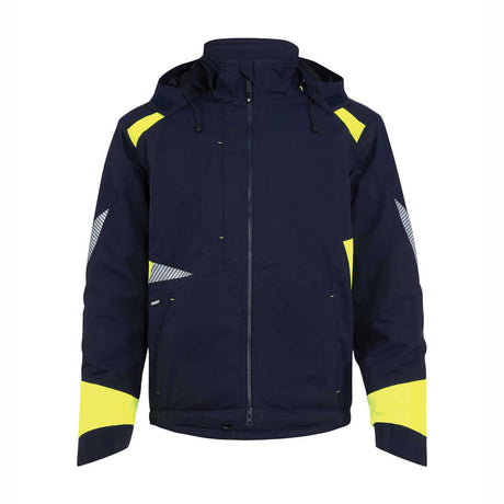DASSY Itaqui Winterjacke 300599 Nachtblau Neongelb Vorderansicht