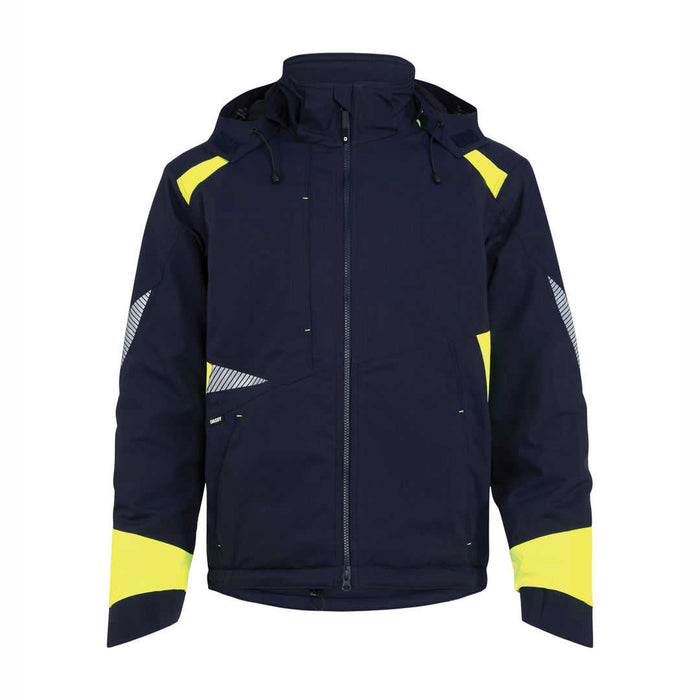 DASSY Itaqui Winterjacke 300599 Nachtblau Neongelb Vorderansicht