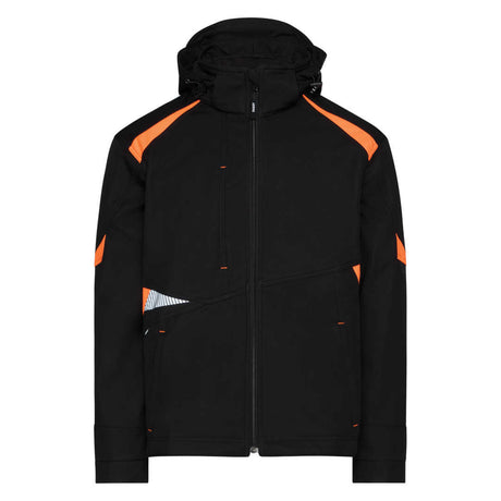 DASSY Kalama Softshelljacke Herren schwarz/orange fluo – Frontansicht