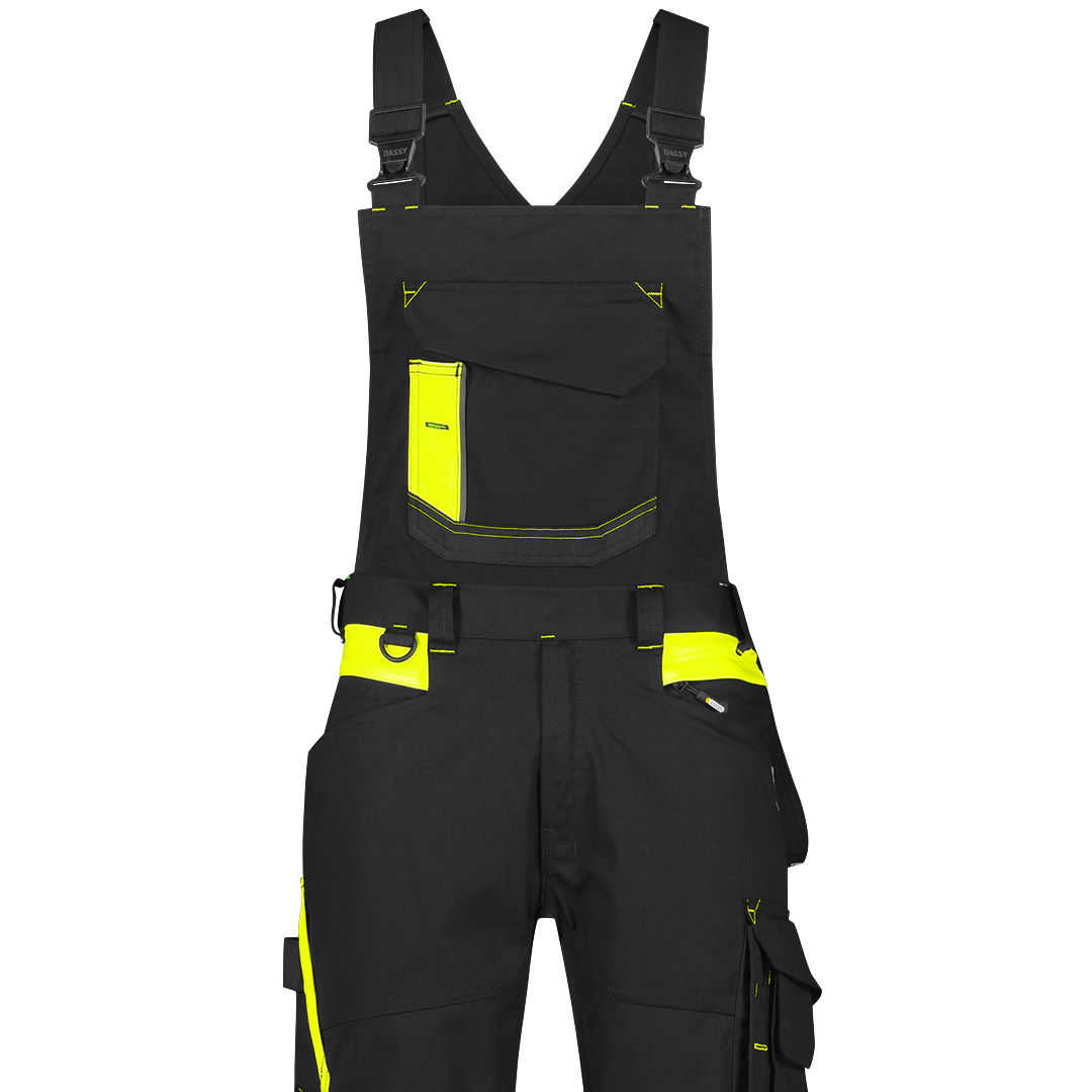 Dassy Ulsan Arbeitslatzhose mit Stretch schwarz-neongelb