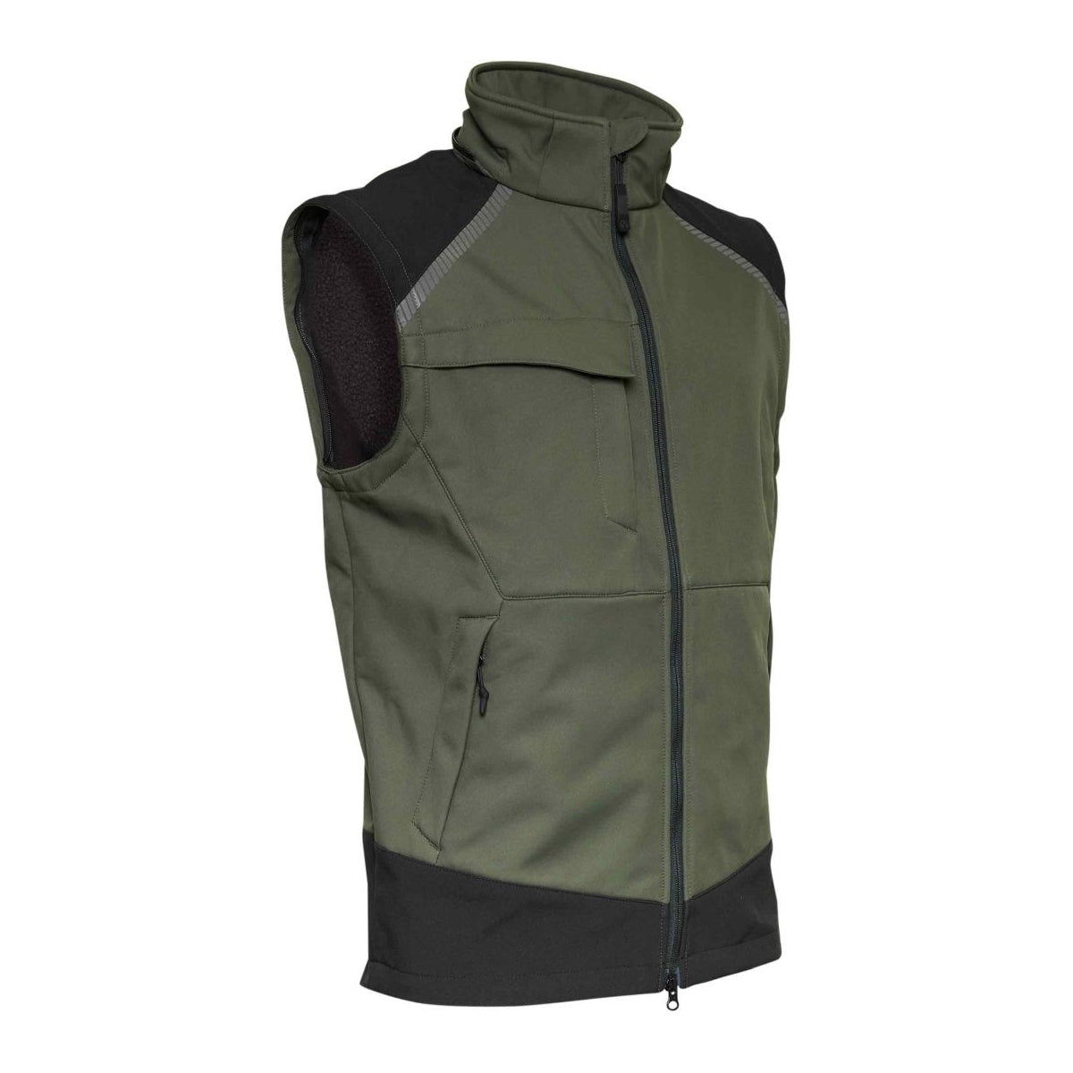 ELKA Working Xtreme 117300 in Olive/Schwarz als Softshellweste mit abgenommenen Ärmeln