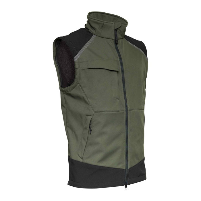 ELKA Working Xtreme 117300 in Olive/Schwarz als Softshellweste mit abgenommenen Ärmeln