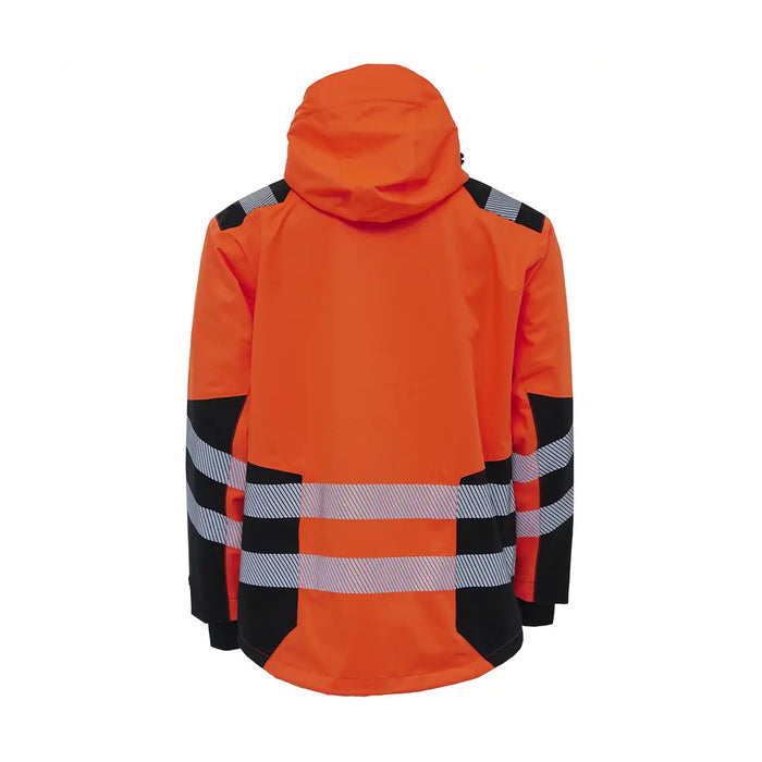 ELKA Visible Xtreme 186003R Warnschutz-Regenjacke Warnorange/Schwarz – Rückansicht