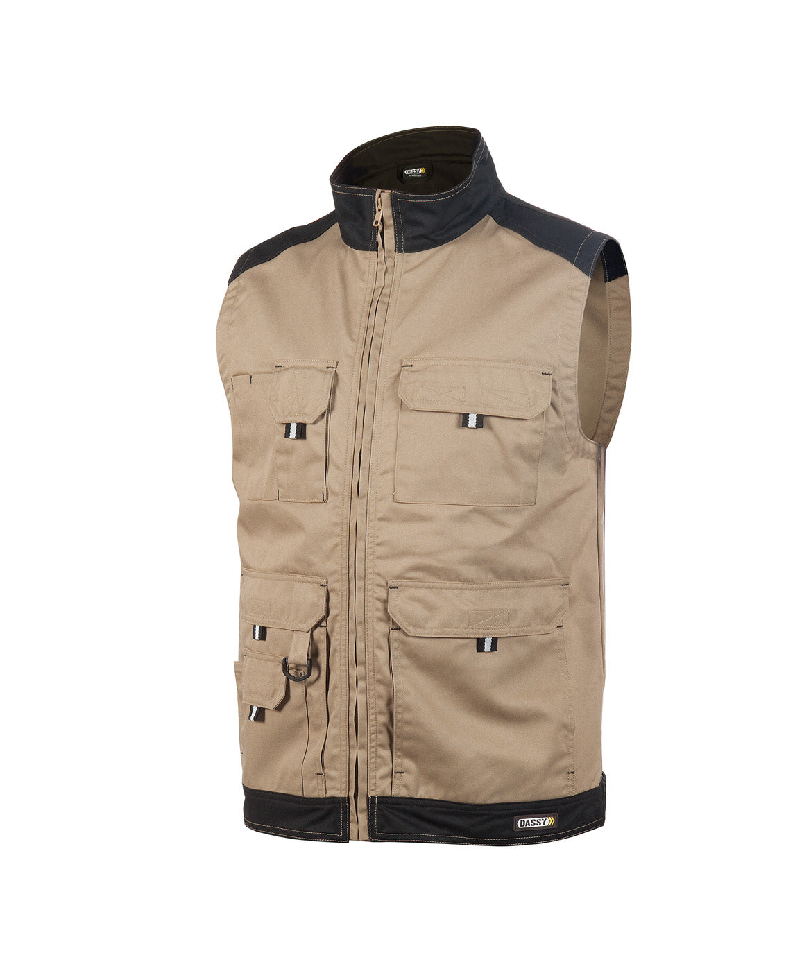 DASSY® Faro Zweifarbige Sommerweste khaki/schwarz