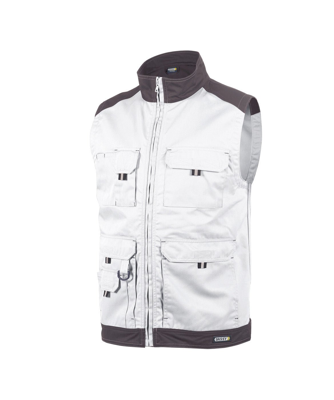 DASSY® Faro Zweifarbige Sommerweste weiß/zementgrau