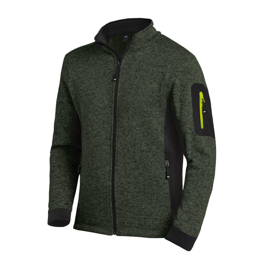 FHB Christoph Strickfleecejacke oliv-schwarz
