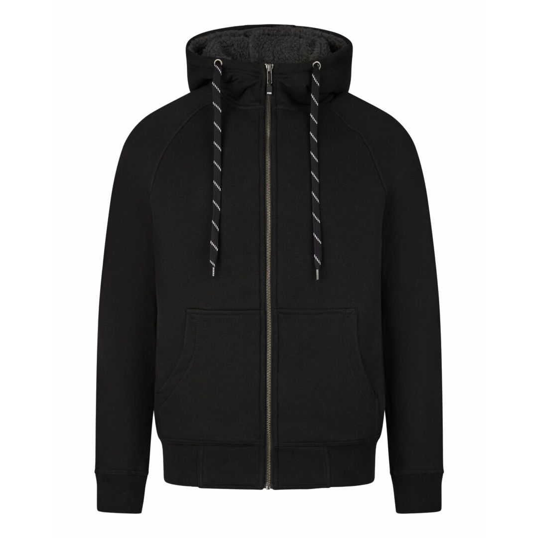 FHB JÖRG Sweatjacke schwarz – Arbeitsjacke mit Webpelzfutter