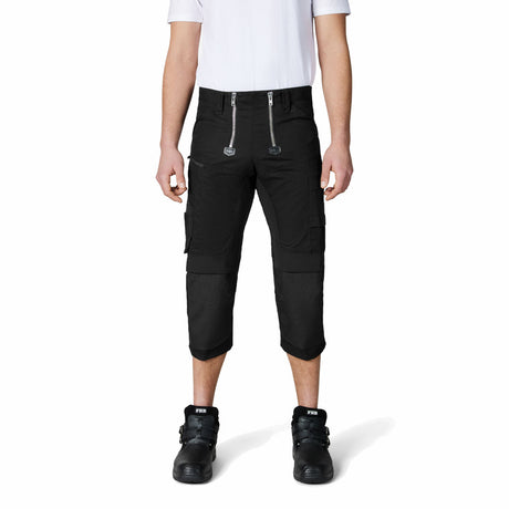 FHB LOU Zunfthose schwarz – Piratenhose mit 3/4 Beinlänge, Stretch und Cordura-Knietaschen
