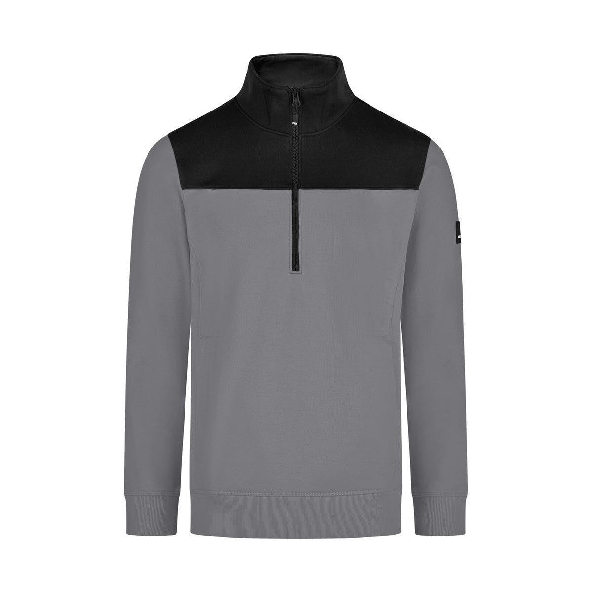 FHB ROB 821120 Zip-Sweatshirt Grau-Schwarz – Vorderansicht