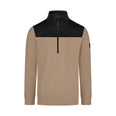 FHB ROB 821120 Zip-Sweatshirt Beige-Schwarz – Vorderansicht