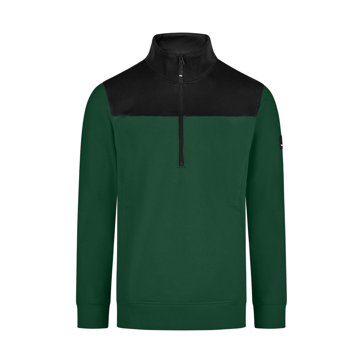 FHB ROB 821120 Zip-Sweatshirt Grün-Schwarz – Vorderansicht