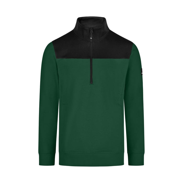 FHB ROB 821120 Zip-Sweatshirt Grün-Schwarz – Vorderansicht