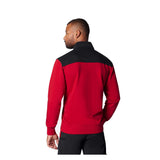 FHB ROB 821120 Zip-Sweatshirt Rot-Schwarz – am Model, Rückenansicht