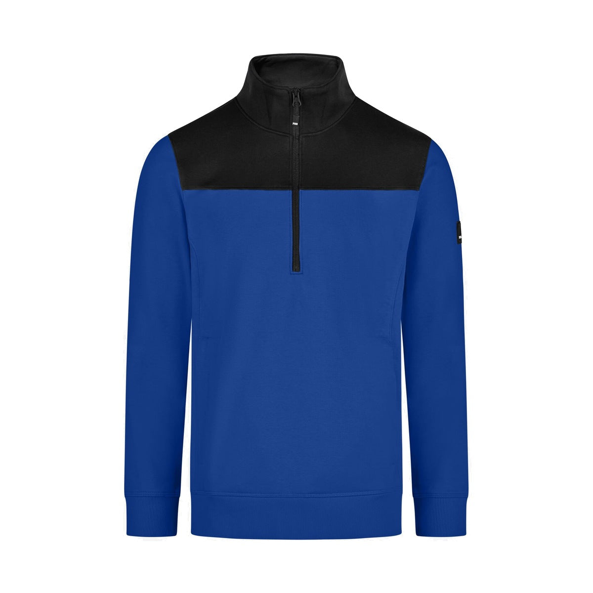 FHB ROB 821120 Zip-Sweatshirt Royalblau-Schwarz – Vorderansicht