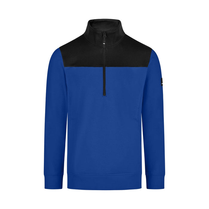 FHB ROB 821120 Zip-Sweatshirt Royalblau-Schwarz – Vorderansicht