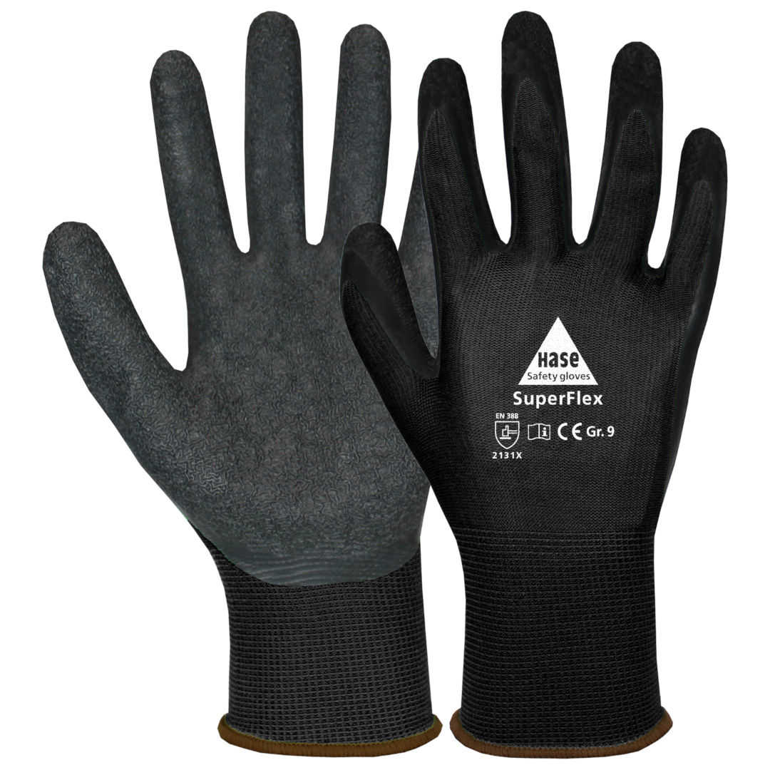 Hase SuperFlex Black Montagehandschuhe – EN 388
