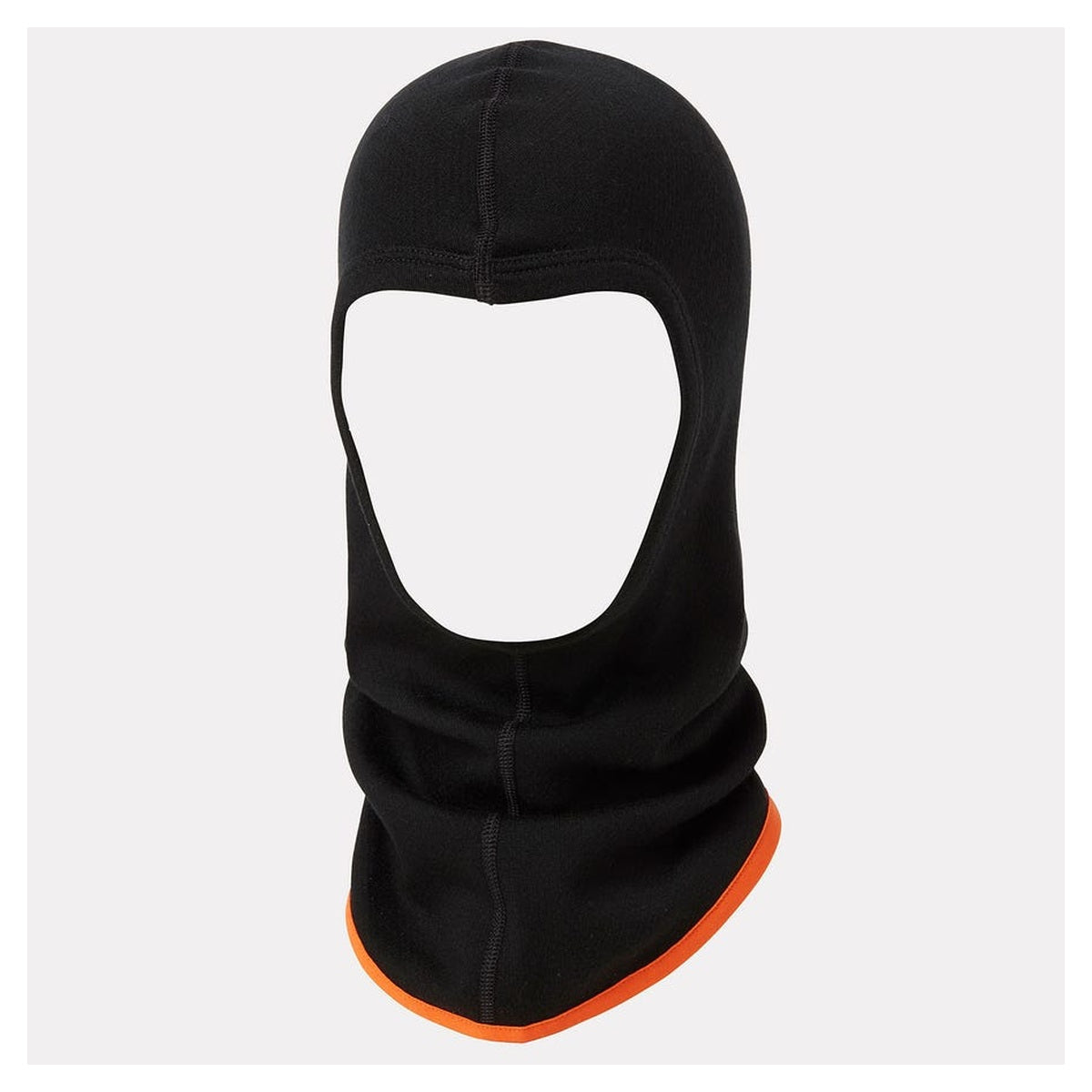 Helly Hansen Lifa Merino Sturmhaube 79707 in Schwarz mit orangefarbener Einfassung – Vorderansicht