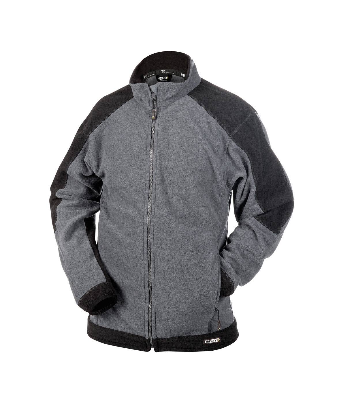 DASSY® Kazan Zweifarbige Fleecejacke zementgrau/schwarz