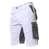 Kurze Malerhose Herren weiss-grau