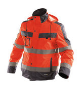 DASSY Lima Warnschutz Winterjacke neonrot/zementgrau