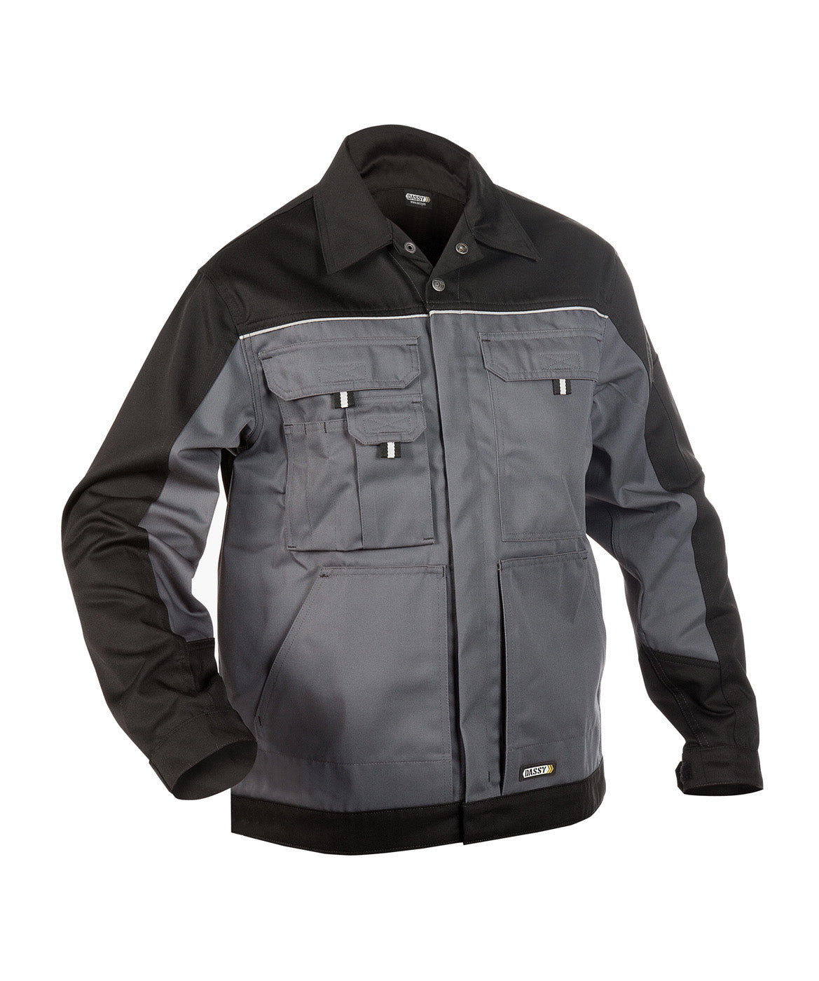 DASSY® Lugano Zweifarbige Arbeitsjacke zementgrau/schwarz