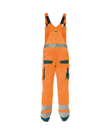 DASSY® Malmedy Warnschutz Latzhose mit Kniepolstertaschen neonorange/flaschengrün