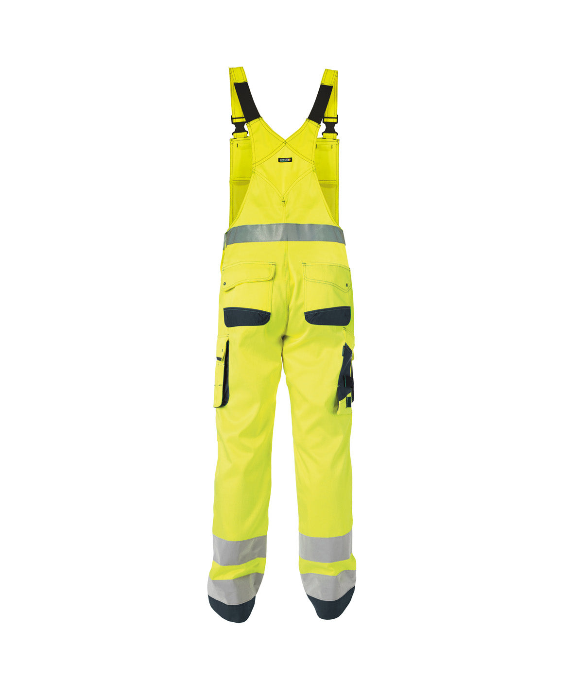 DASSY® Malmedy Warnschutz Latzhose mit Kniepolstertaschen neongelb/dunkelblau