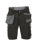 DASSY® Monza Zweifarbige Multitaschen-Short schwarz/zementgrau