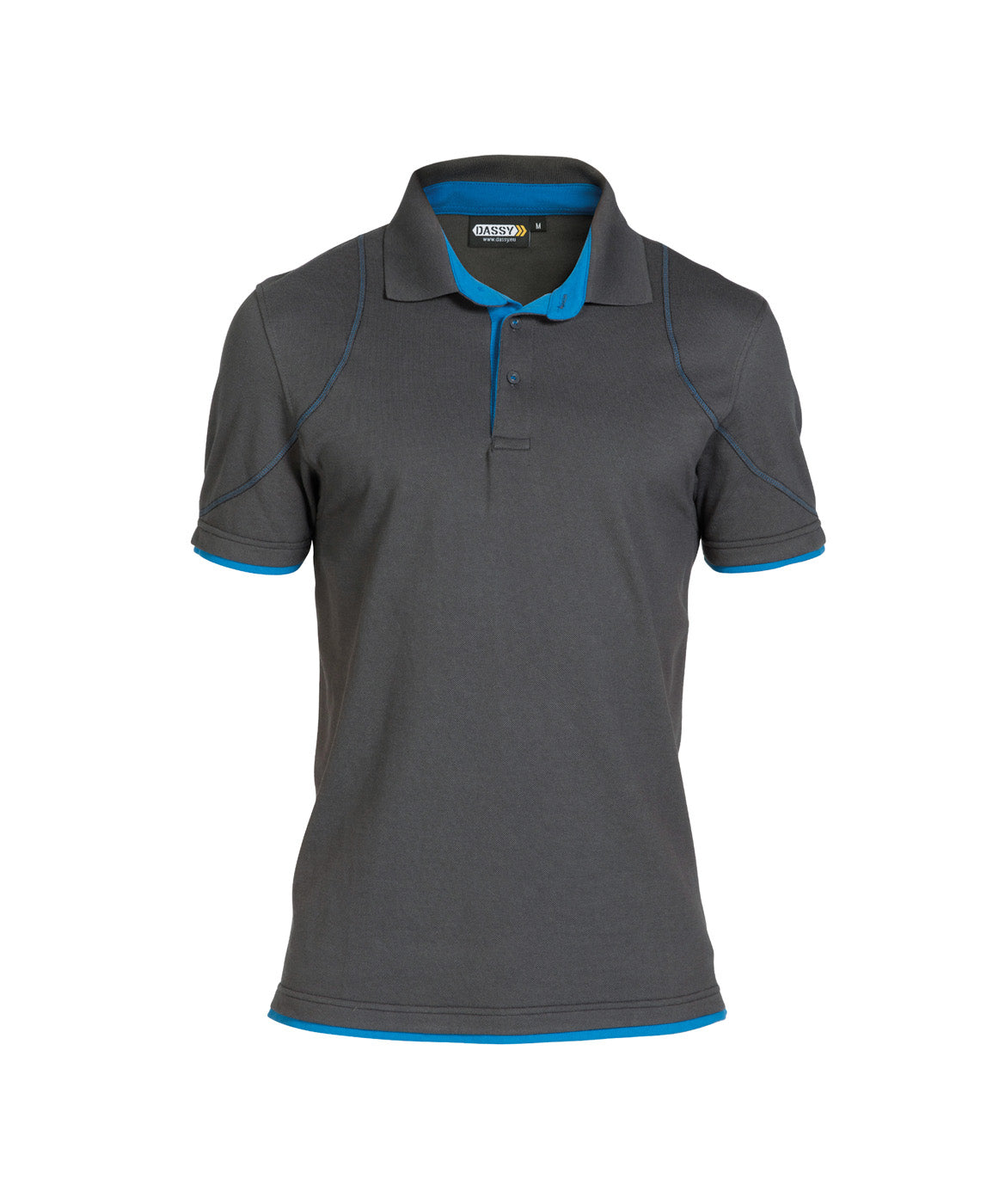 DASSY® Orbital Poloshirt anthrazitgrau/azurblau