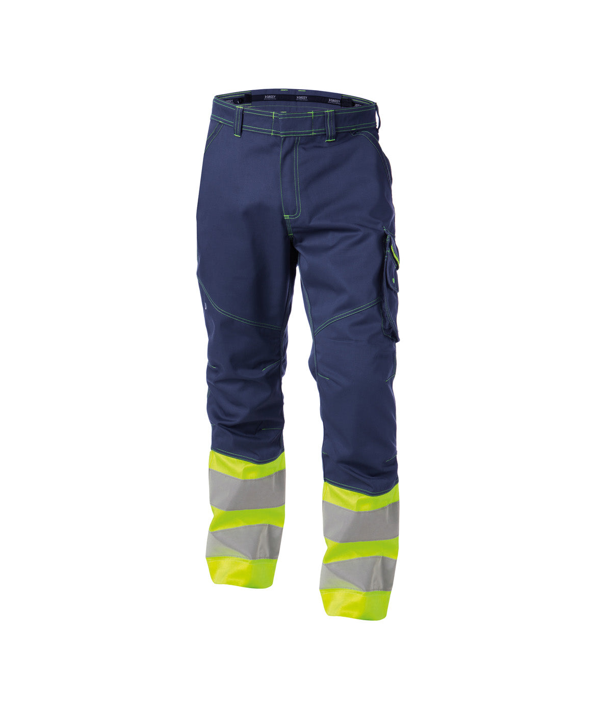 DASSY® Phoenix Warnschutz Bundhose dunkelblau/neongelb