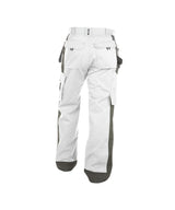 DASSY® Seattle Zweifarbige Multitaschen-Bundhose mit Kniepolstertaschen weiß/zementgrau