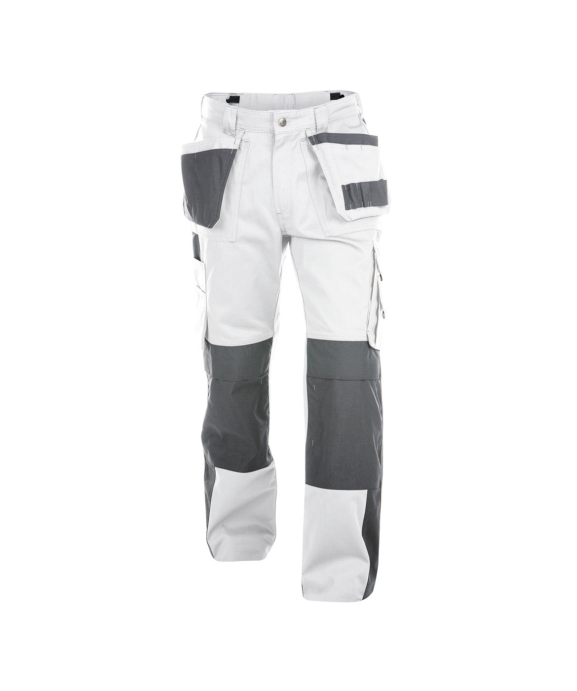 DASSY® Seattle Zweifarbige Multitaschen-Bundhose mit Kniepolstertaschen weiß/zementgrau