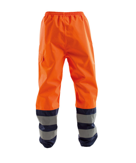 DASSY® Sola Warnschutz Regen- Bundhose neonorange/dunkelblau