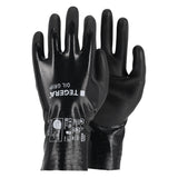 TEGERA 8853 Oil Grip Arbeitshandschuhe in Schwarz – Vorder- und Rückseite
