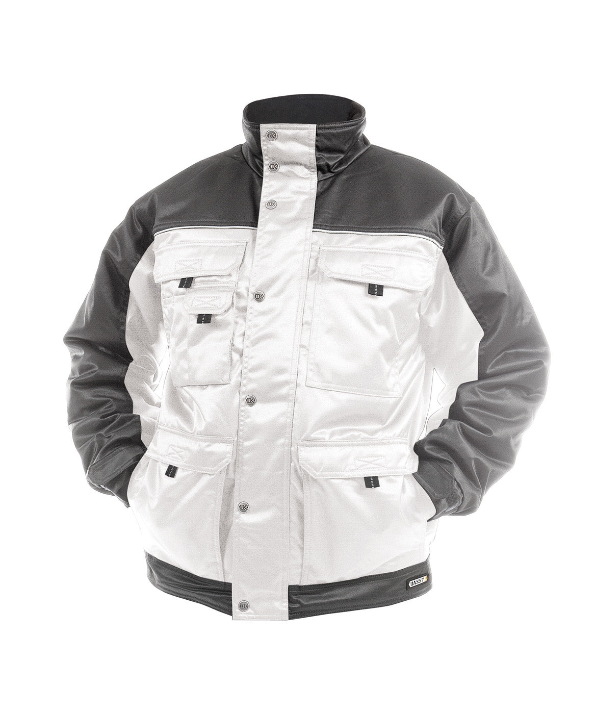 DASSY® Tignes Zweifarbige Beaver Winterjacke weiß/zementgrau